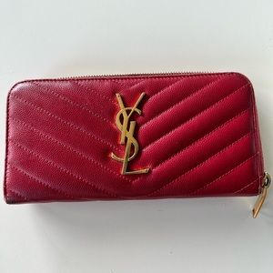 YSL red caviar wallet - large